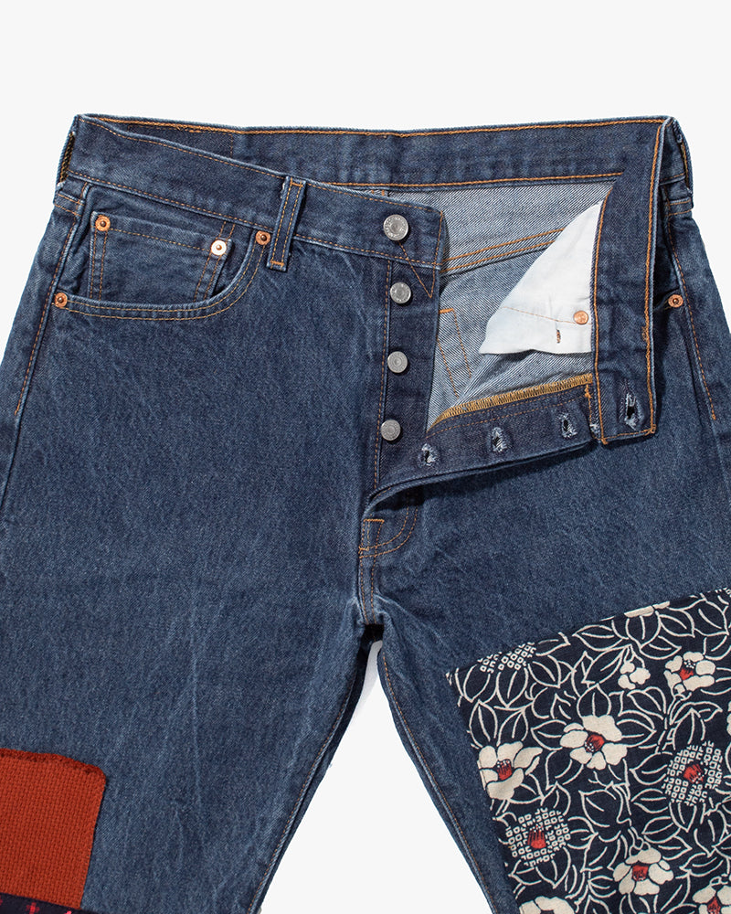 Kiriko Custom Patched Denim Jeans, Levi&