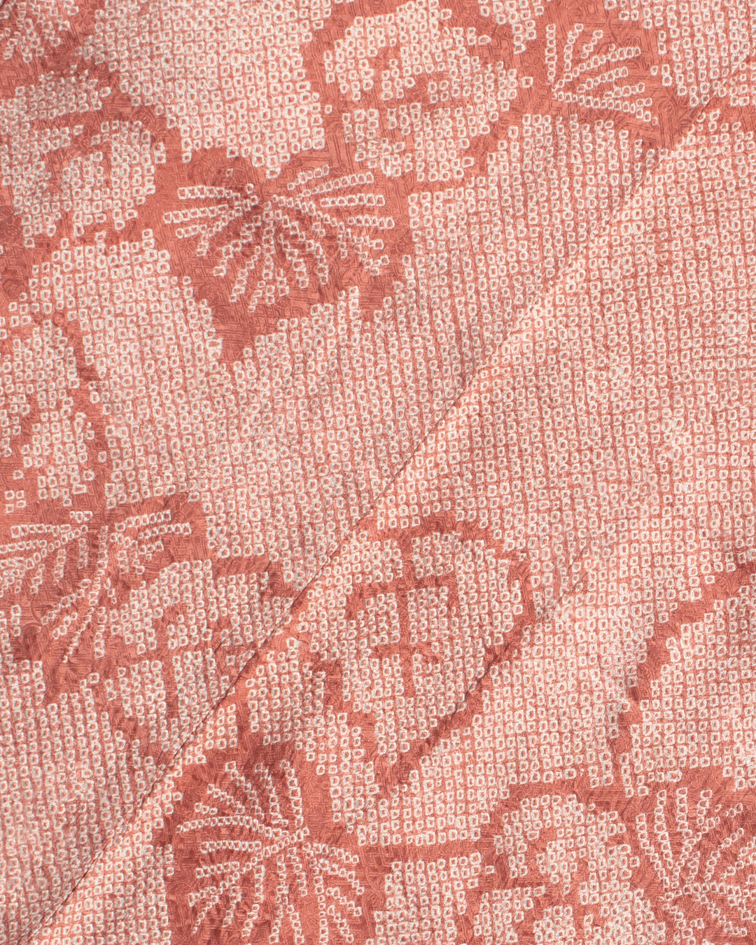 Vintage Haori Jacket, Full Shibori, Burnt Orange Leaves