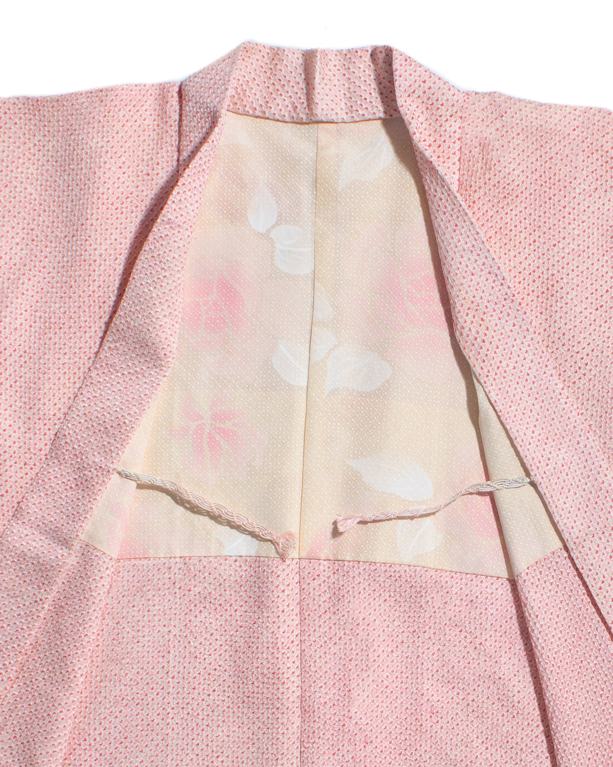 Vintage Haori Jacket, Full Shibori, Abstract Pink Mountains
