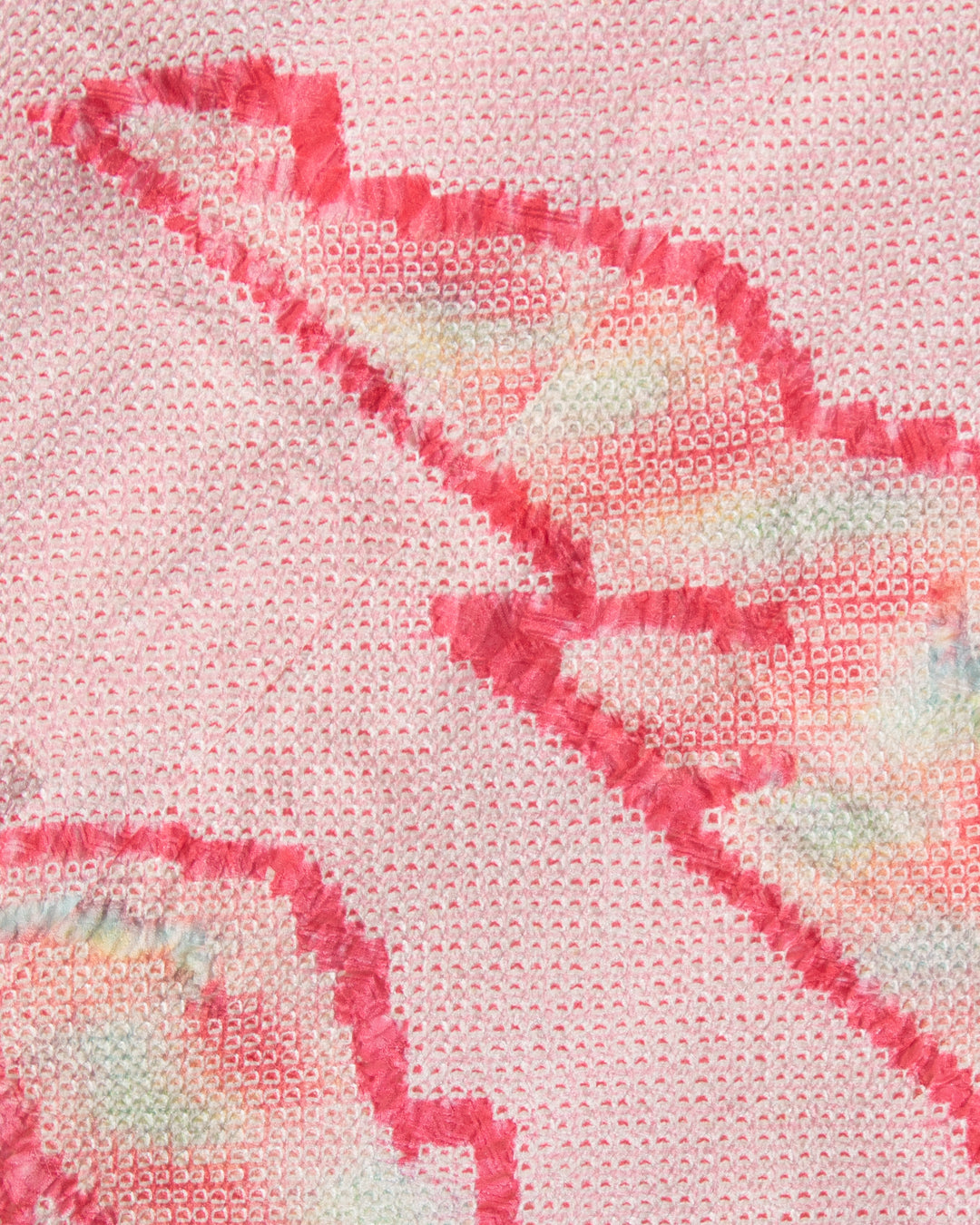 Vintage Haori Jacket, Full Shibori, Abstract Pink Mountains