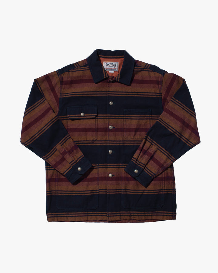 Japanese Repro Denim Chore Coat, XL, Houston, Striped Navy
