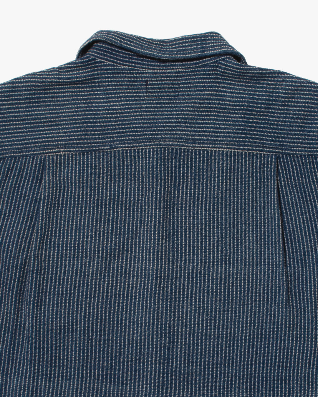 Japanese Repro Short Sleeve Button Up Shirt, L, Gaijin Made, Embroidered Striped Navy
