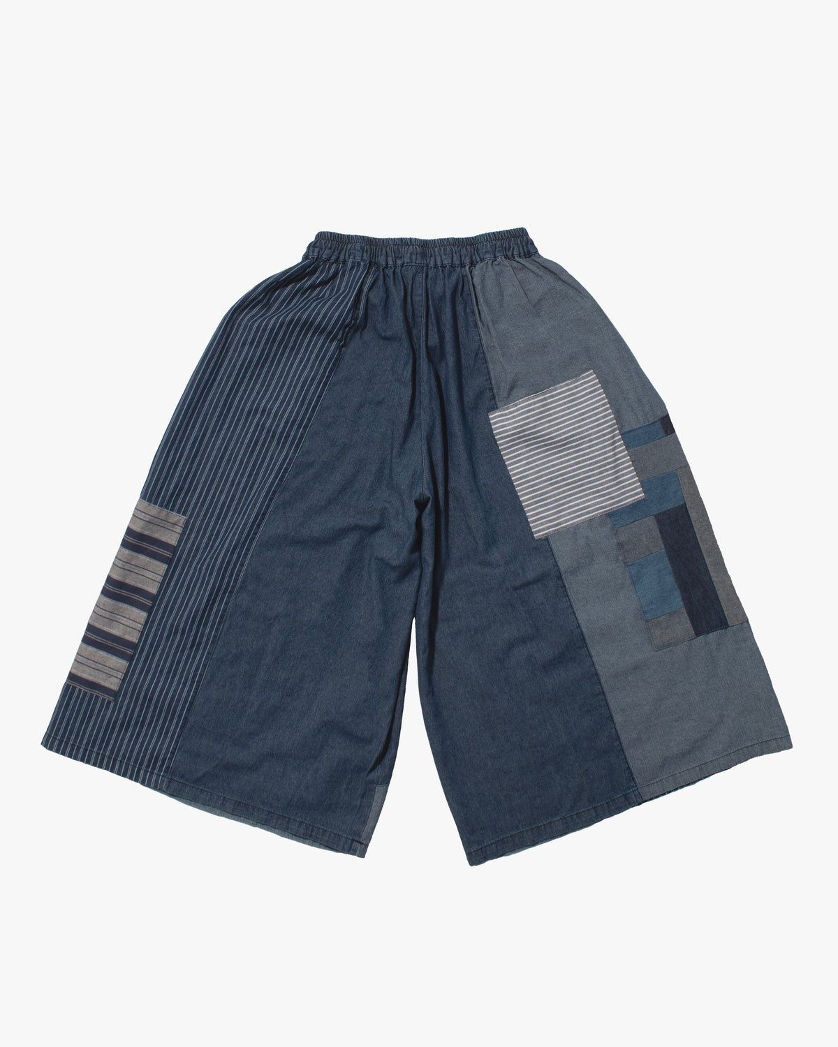 Kiriko Custom Wide Leg Pants, Washed Indigo Patched, Ver 2