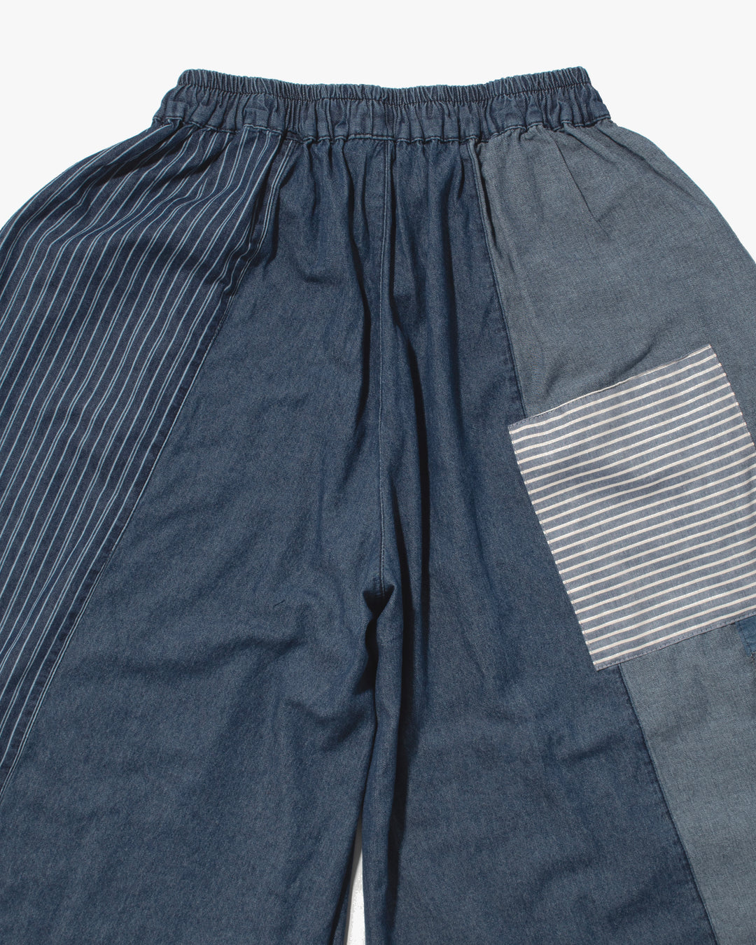 Kiriko Custom Wide Leg Pants, Washed Indigo Patched, Ver 2