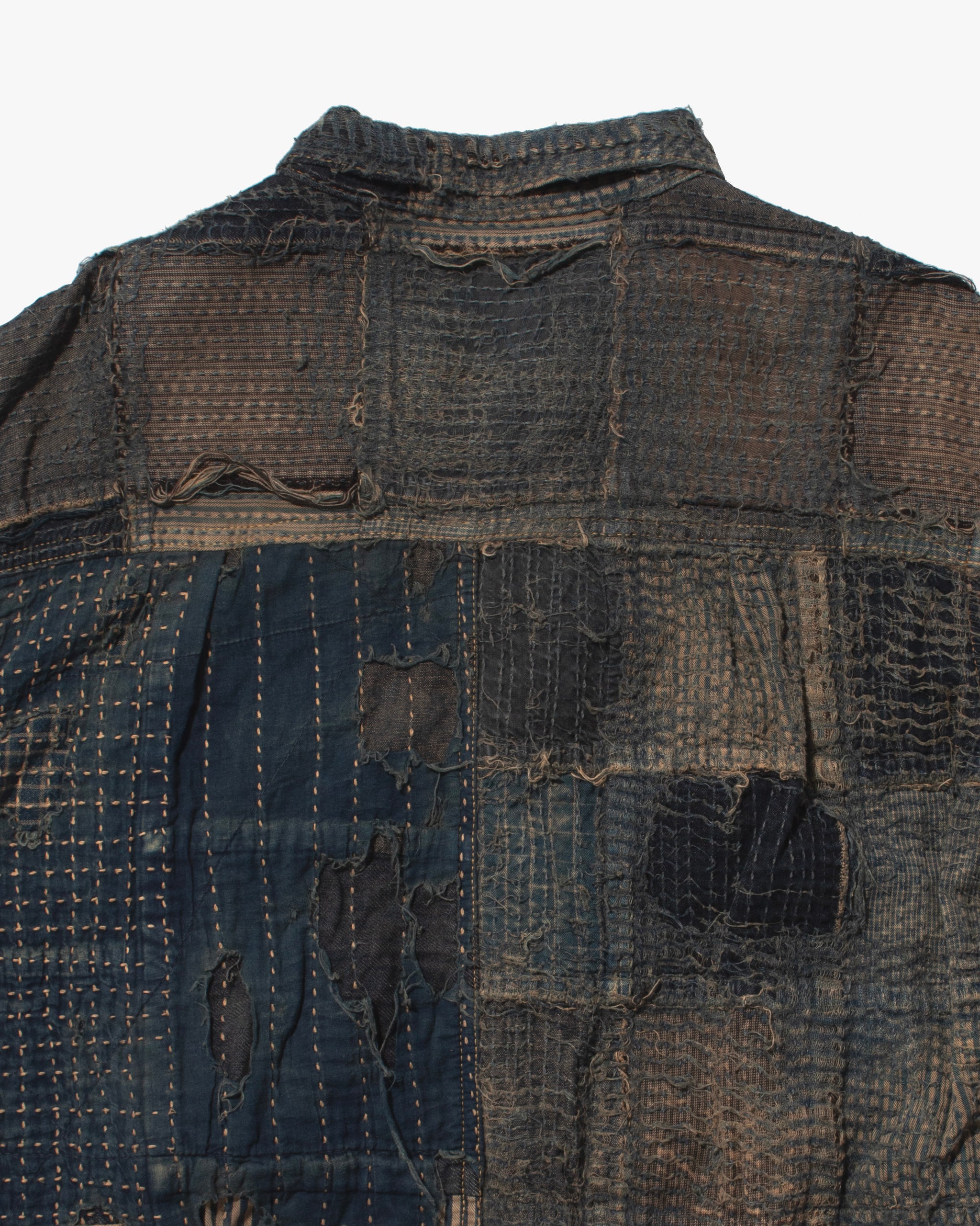 トップス Kapital multi border kanoko box poro Japanese Repro Jacket, XL, Kapital Kountry, Patched Boro Style