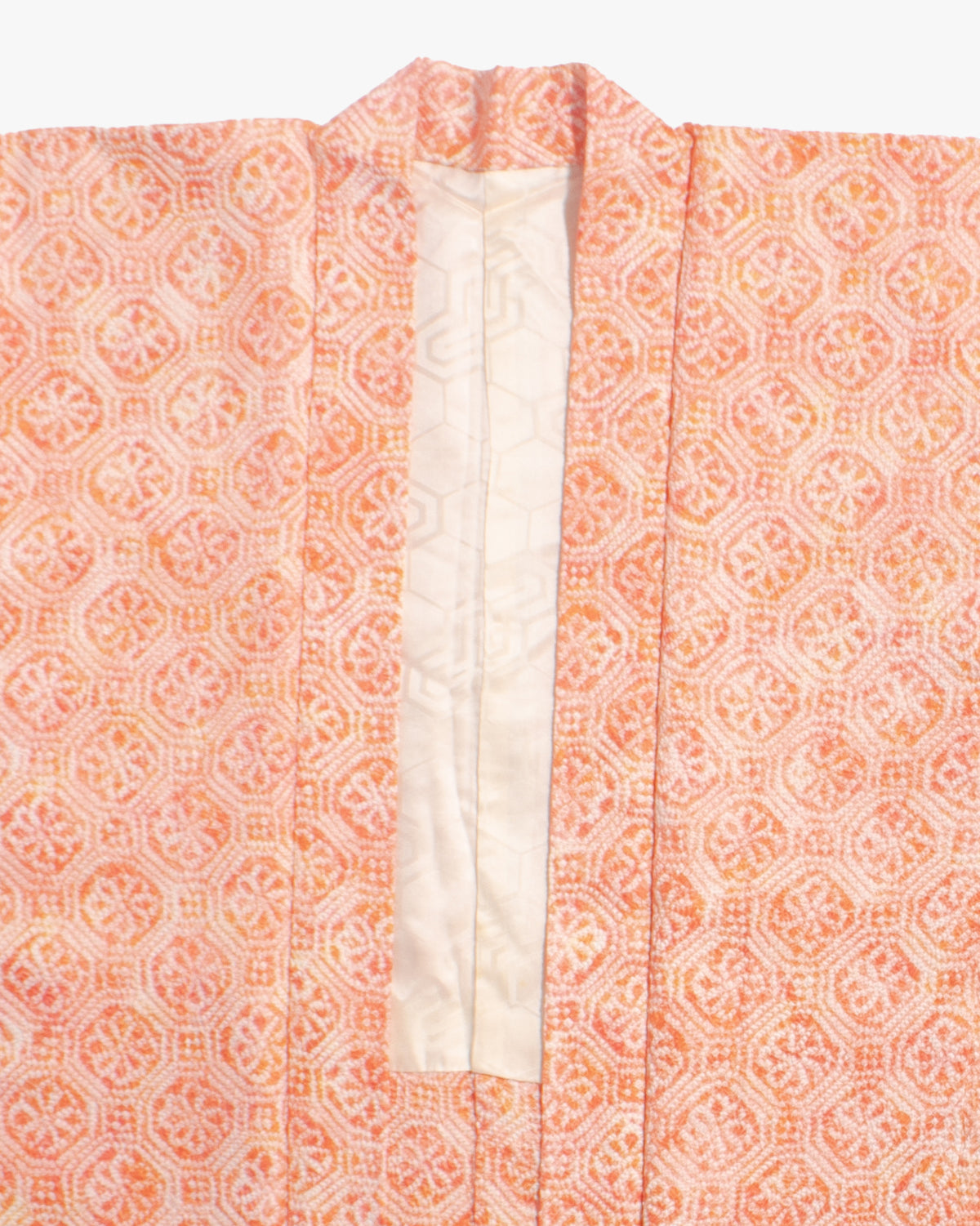 Vintage Haori Jacket, Full Shibori, Orange with Pattern