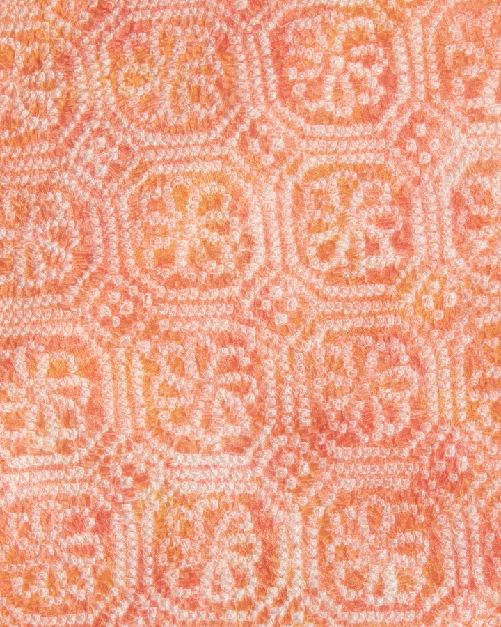Vintage Haori Jacket, Full Shibori, Orange with Pattern