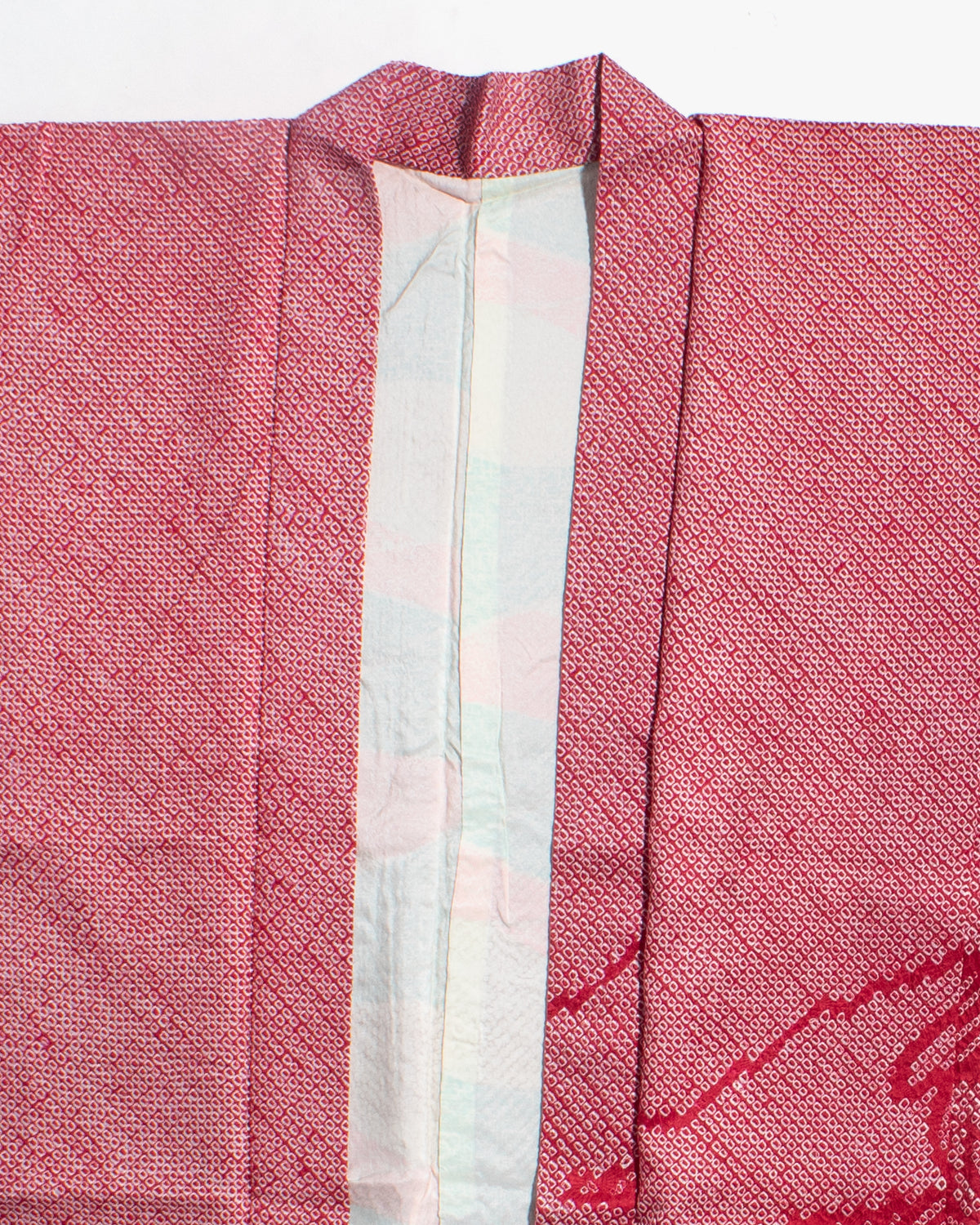 Vintage Haori Jacket, Full Shibori, Red with Pattern