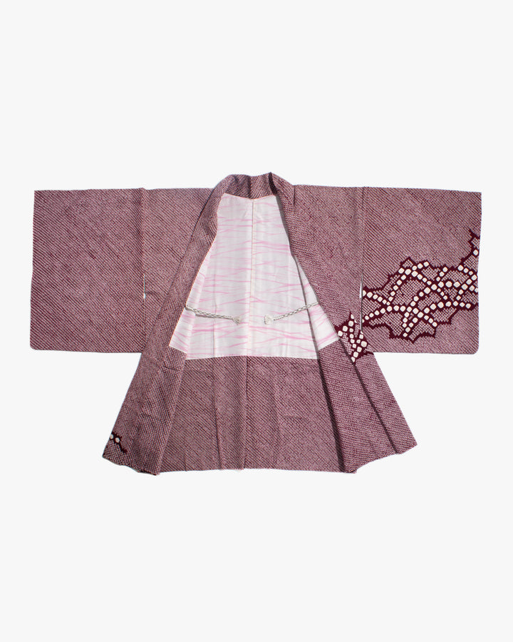 Vintage Haori Jacket, Full Shibori, Purple with Pattern
