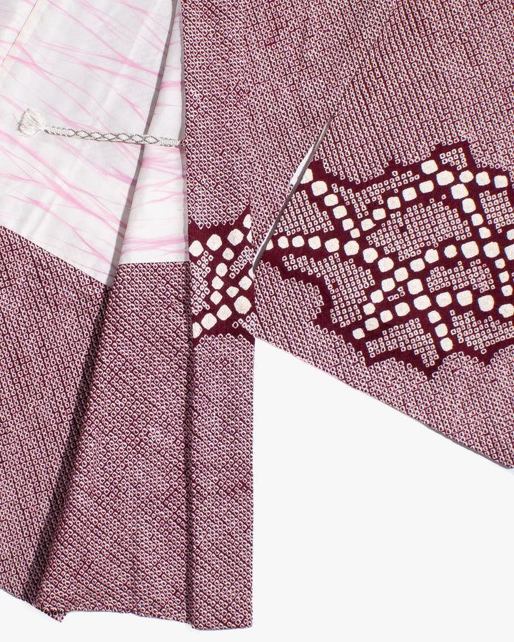 Vintage Haori Jacket, Full Shibori, Purple with Pattern