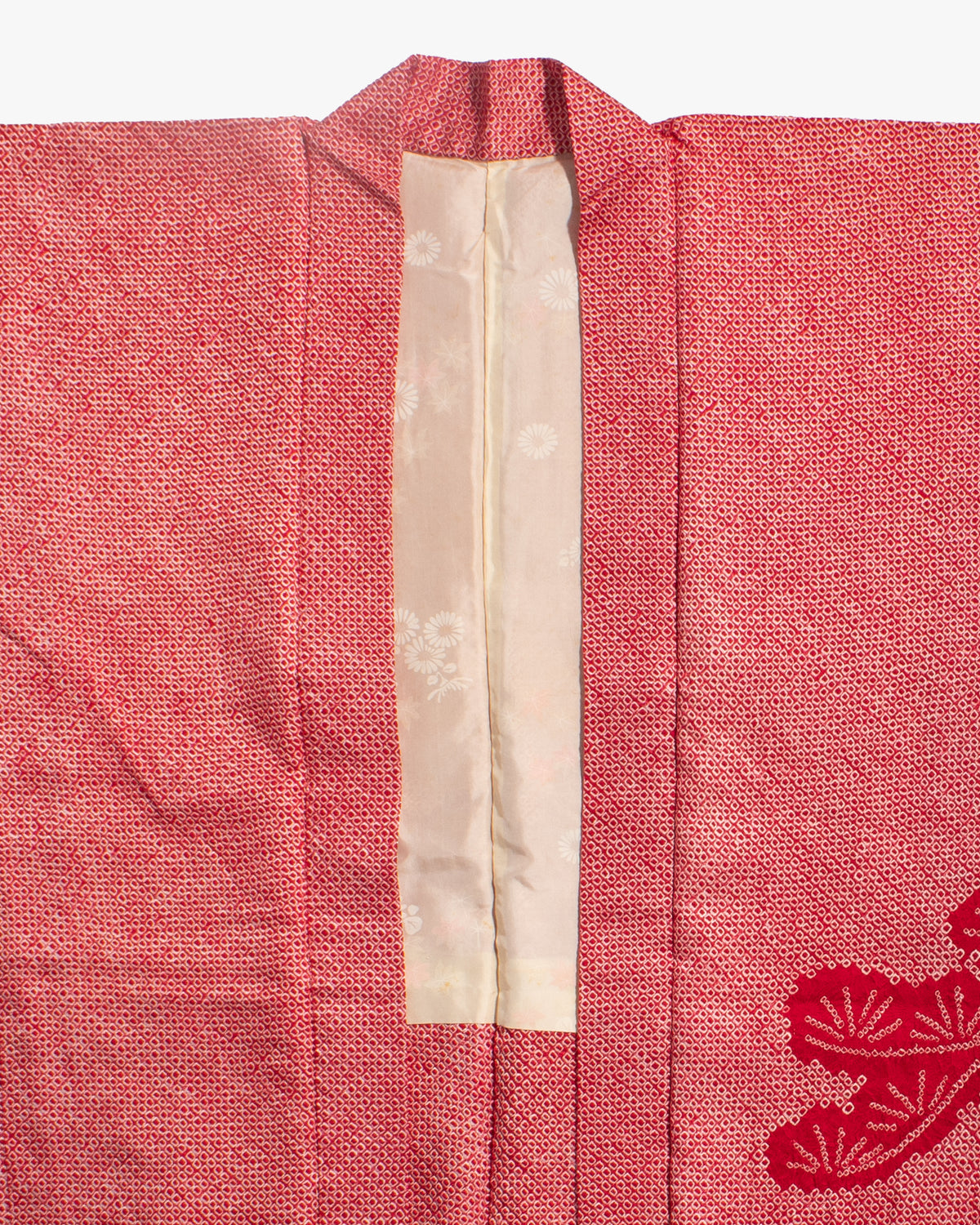 Vintage Haori Jacket, Red with Floral Detail