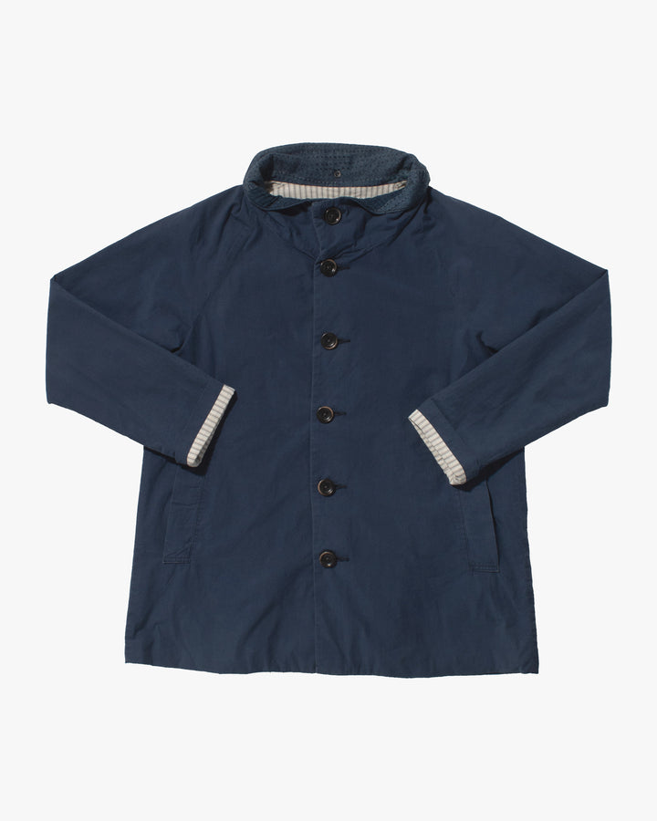 Japanese Repro High Collar Jacket, L, Funset, Blue