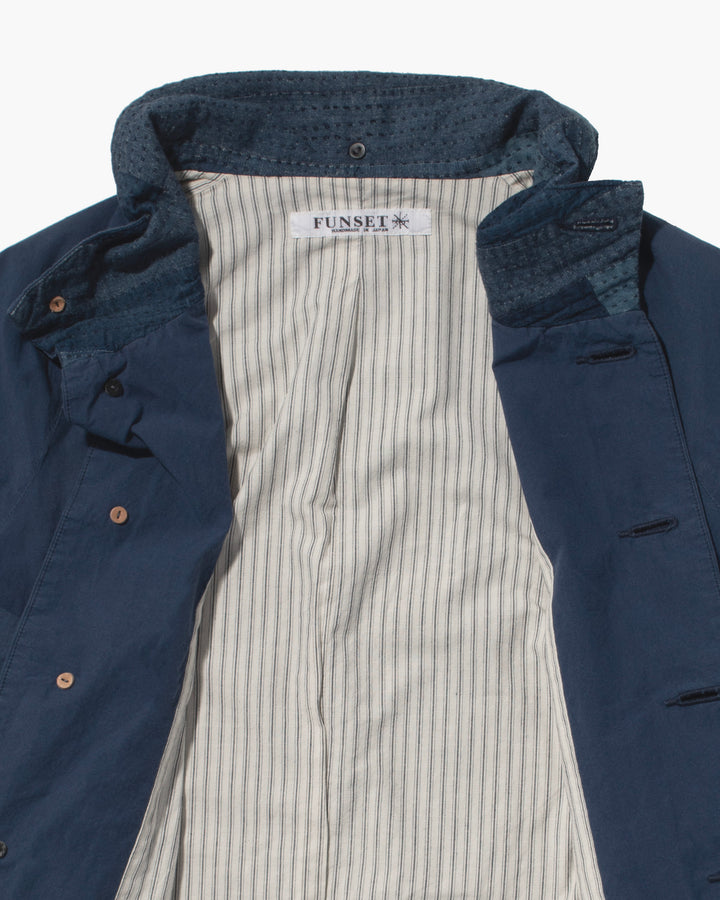 Japanese Repro High Collar Jacket, L, Funset, Blue
