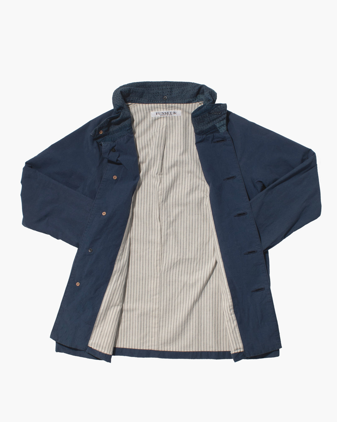 Japanese Repro High Collar Jacket, L, Funset, Blue