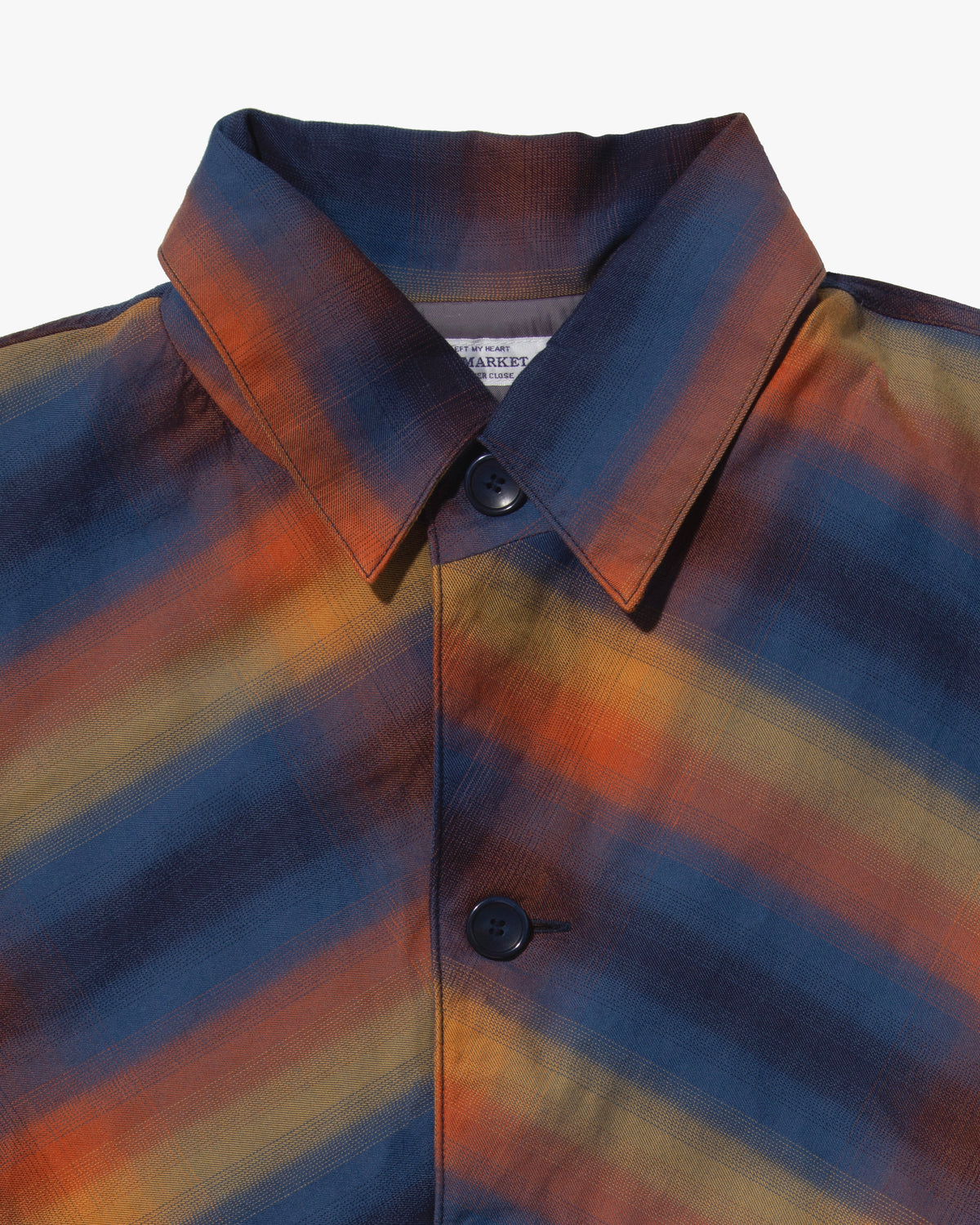 Japanese Repro Knit Jacket, L, H.R. Market, Blue and Orange Diagonal Plaid