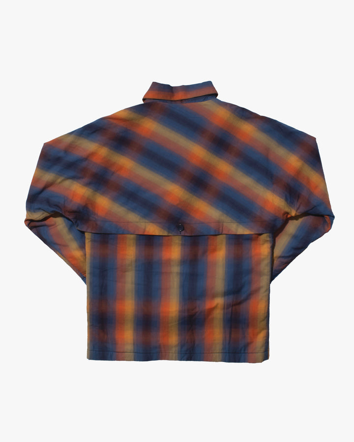 Japanese Repro Knit Jacket, L, H.R. Market, Blue and Orange Diagonal Plaid