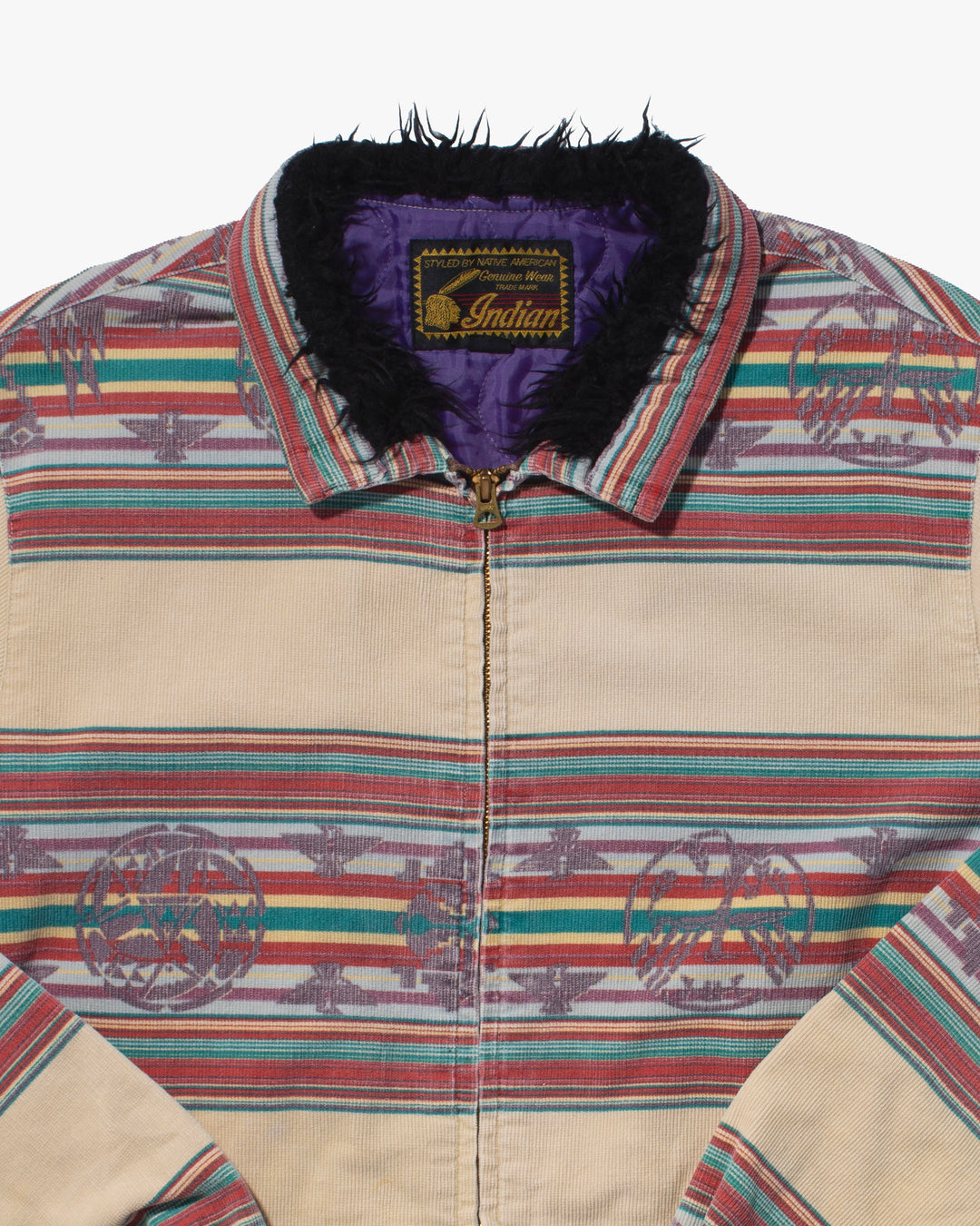 Japanese Repro Corduroy Jacket, XL, Indian, Cream Stripe