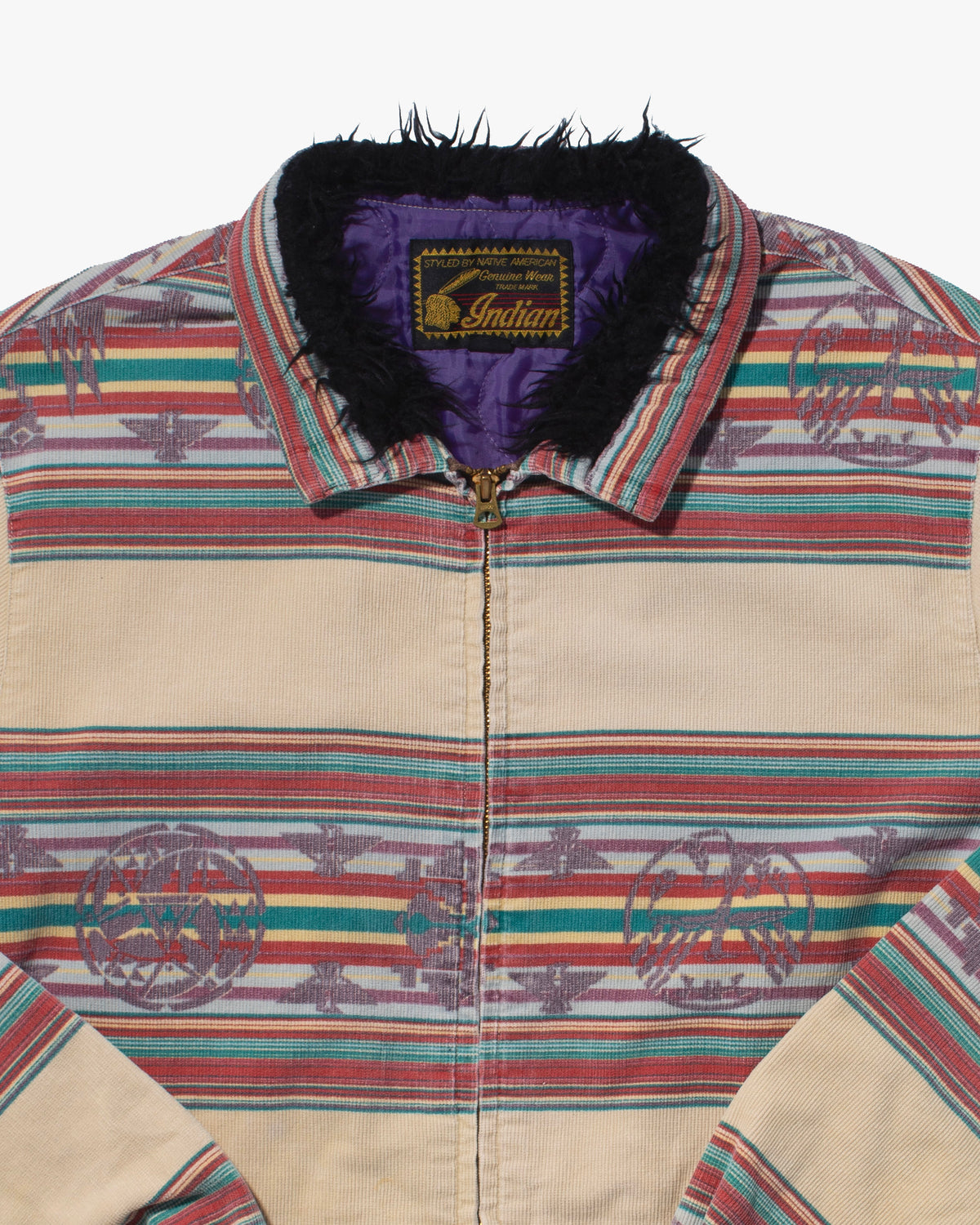 Japanese Repro Corduroy Jacket, XL, Indian, Cream Stripe