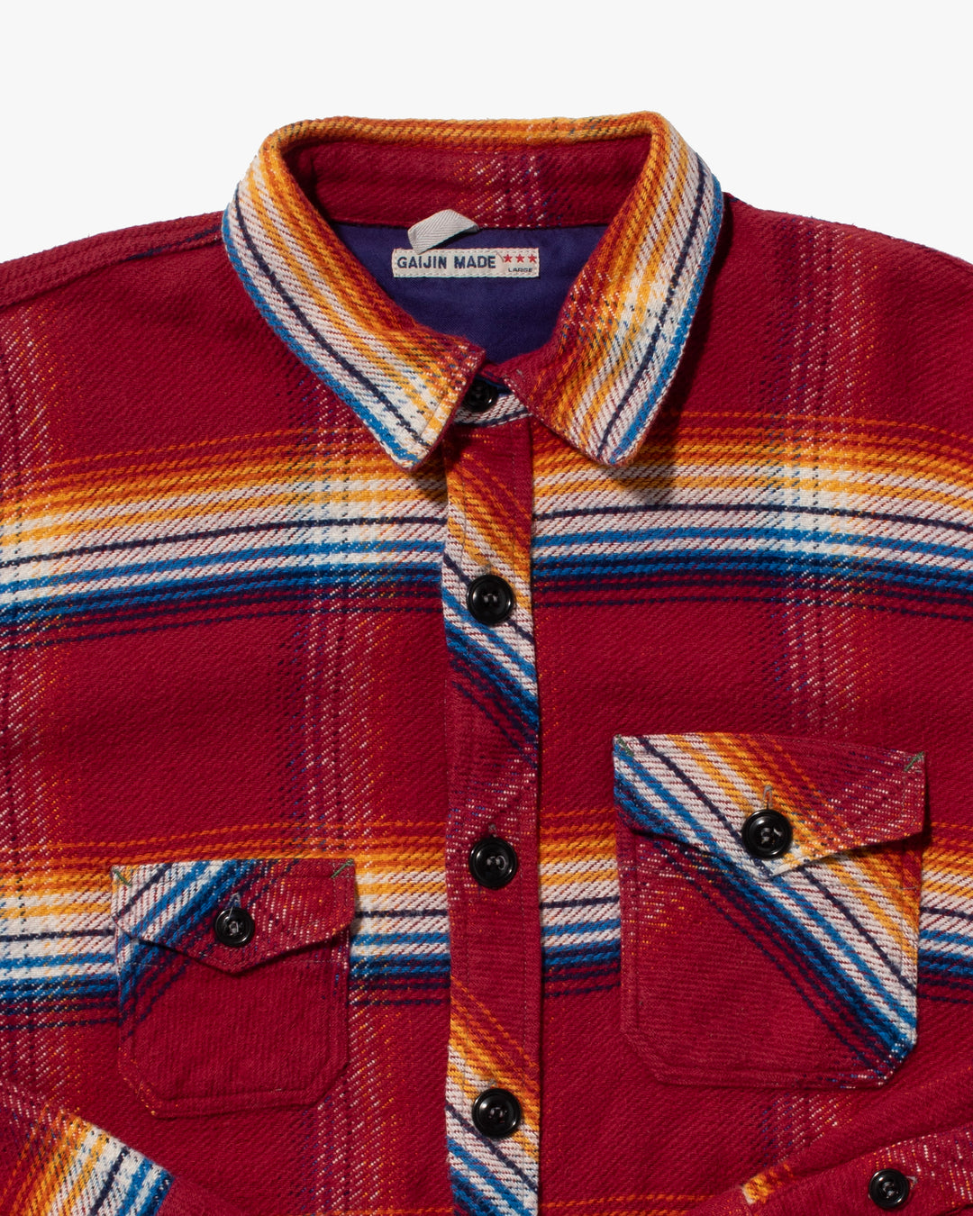 Japanese Repro Flannel Shirt, Gaijin Made, Primary Plaid