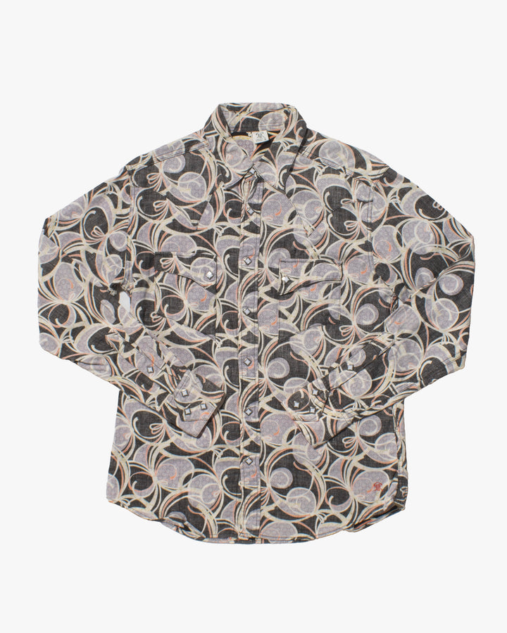 Japanese Repro Western Longsleeve, Eternal, Ribbon Pattern - L