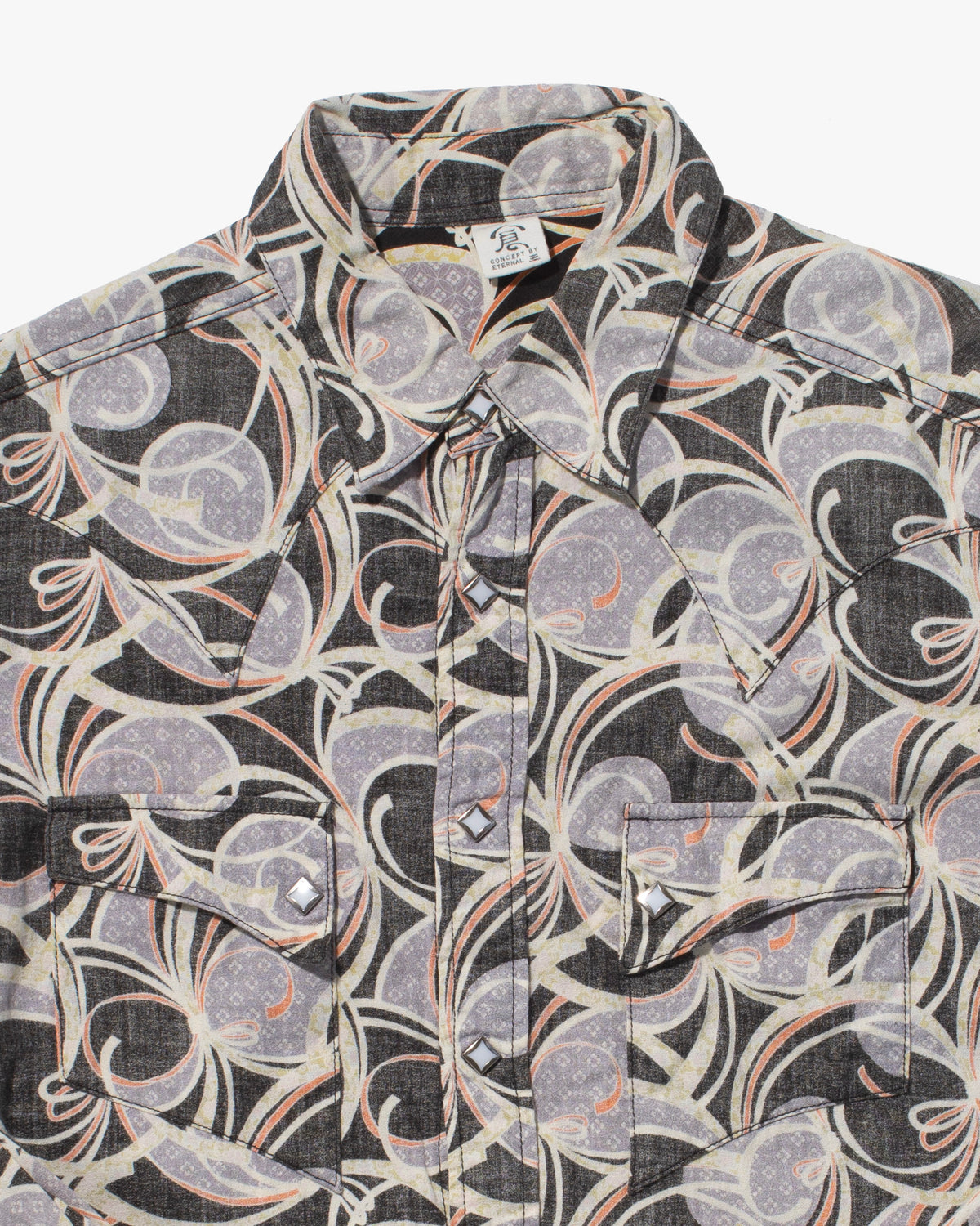 Japanese Repro Western Longsleeve, Eternal, Ribbon Pattern - L