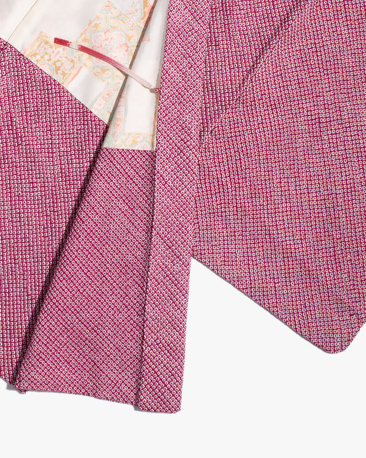 Vintage Haori Jacket, Full Shibori, Magenta
