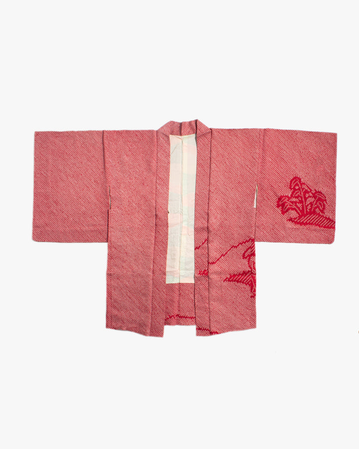 Vintage Haori Jacket, Full Shibori, Red