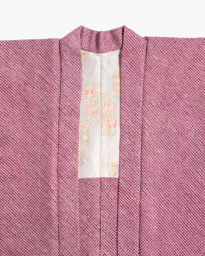 Vintage Haori Jacket, Full Shibori, Magenta
