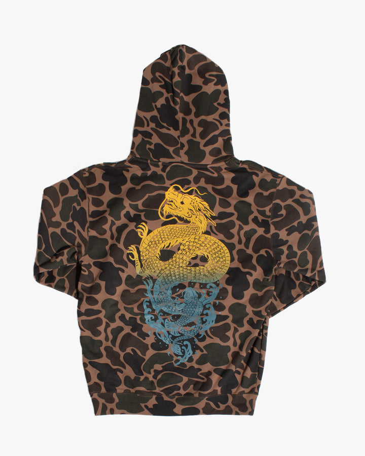 Kiriko Original Hoodie, Printed Koi-Dragon, Camo