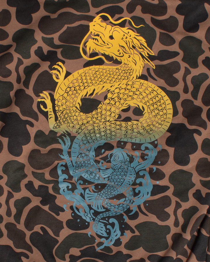 Kiriko Original Hoodie, Printed Koi-Dragon, Camo