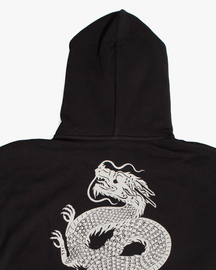 Kiriko Original Hoodie, Printed Koi-Dragon, Black