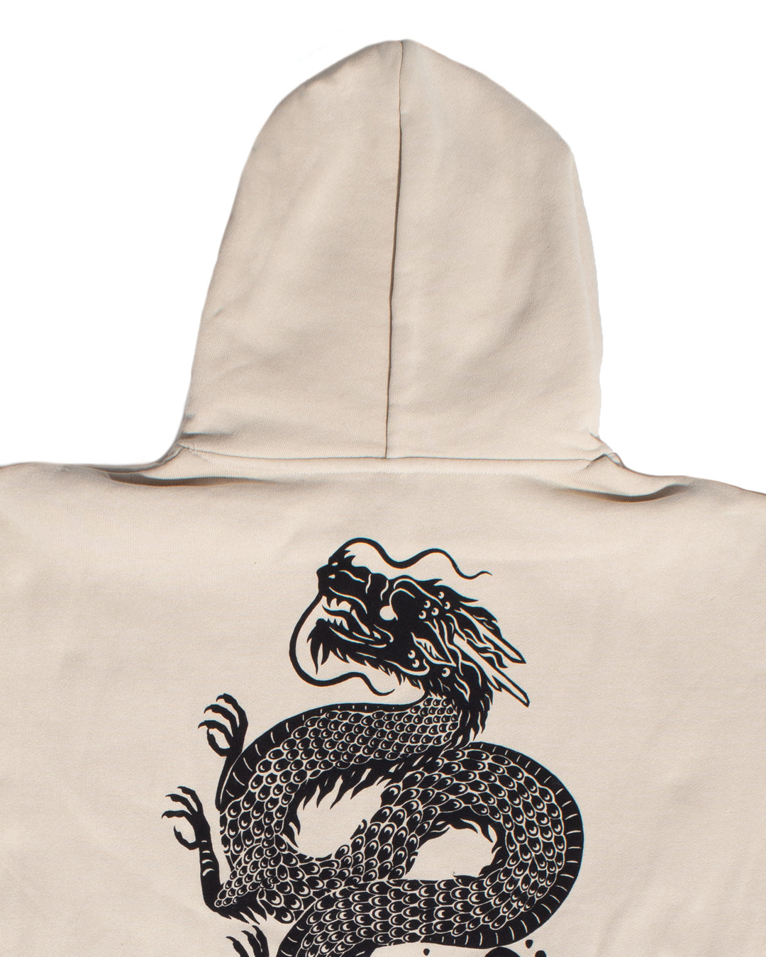 Kiriko Original Hoodie, Printed Koi-Dragon, Cream