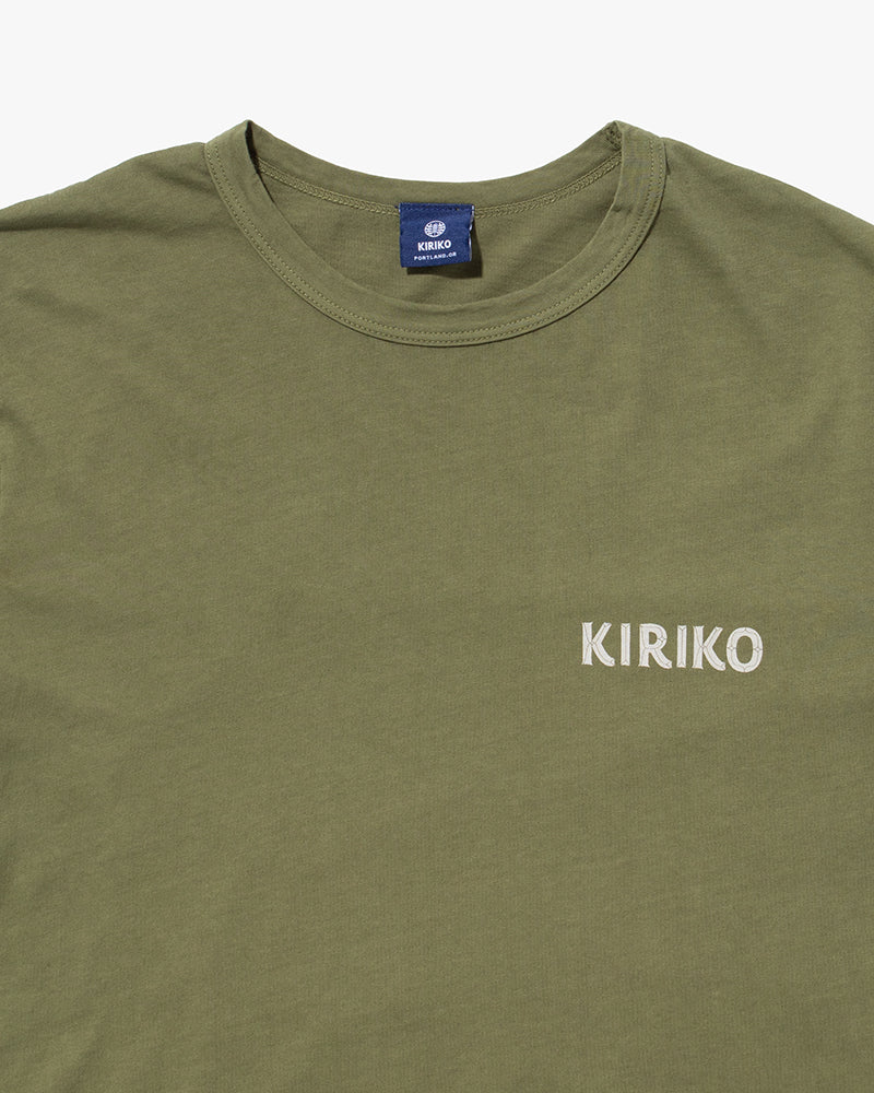 Kiriko Original Tee, 6oz Cotton, Green with Grey Koi-Dragon
