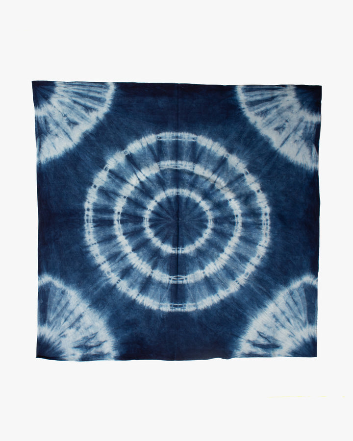 Vintage Furoshiki, Indigo, Spiral Pattern 37" x 38"