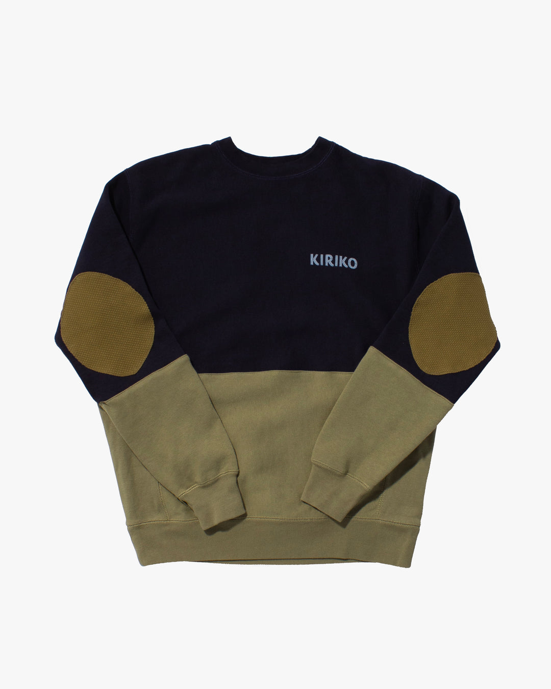Kiriko Original Crewneck, Printed Ainu, Two-Tone, Navy with Olive