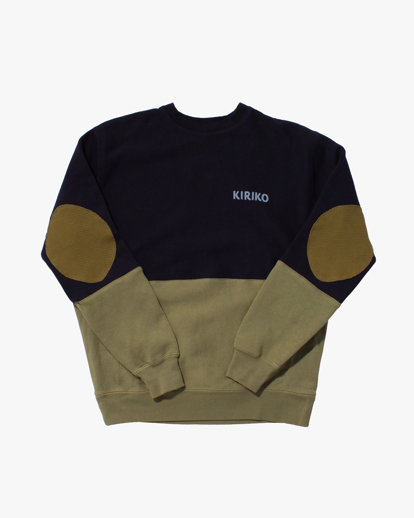 Kiriko Original Crewneck, Printed Ainu, Two-Tone, Navy with Olive