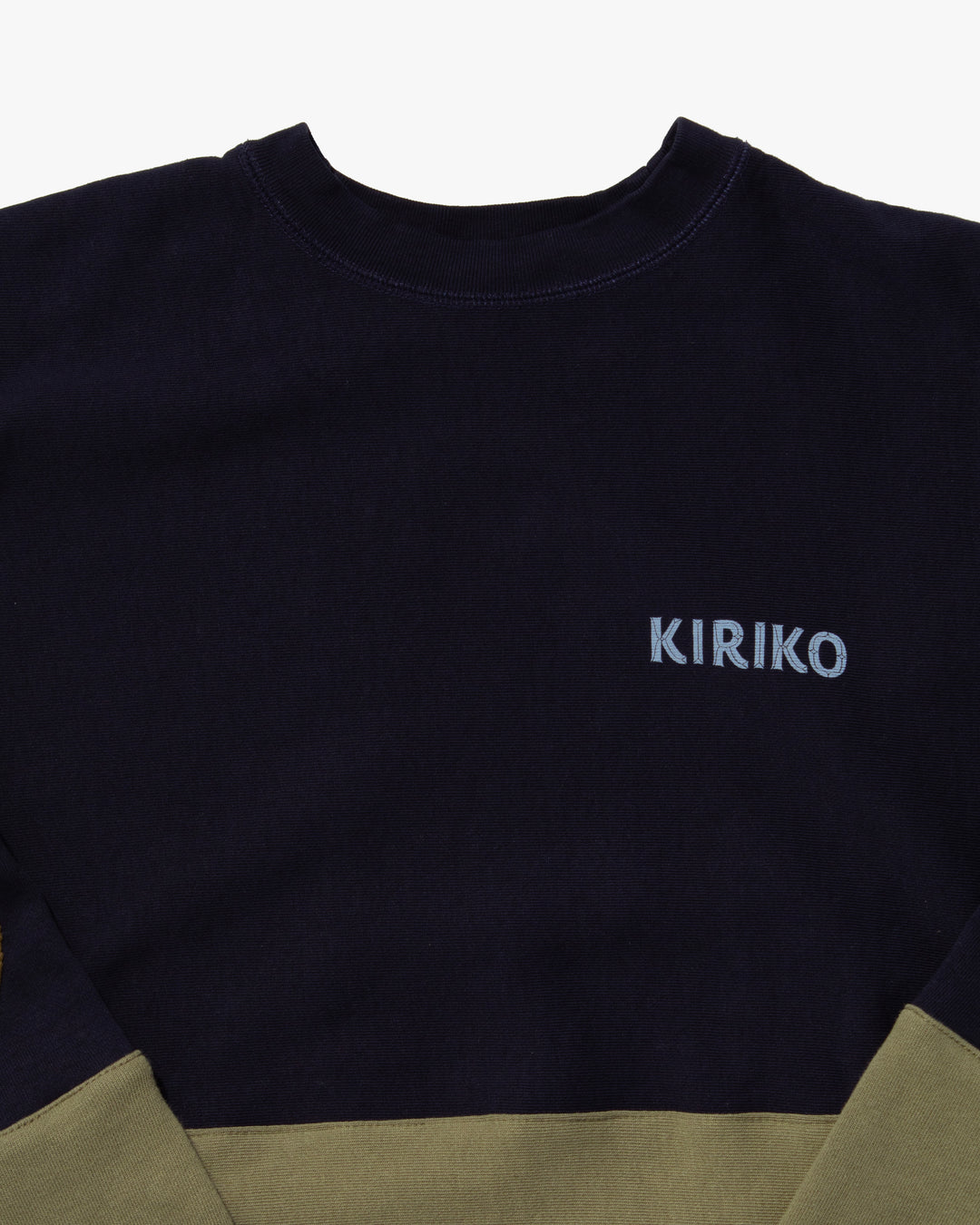 Kiriko Original Crewneck, Printed Ainu, Two-Tone, Navy with Olive