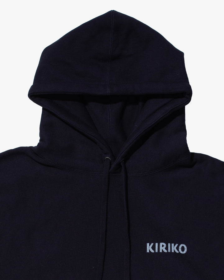 Kiriko Original Hoodie, Printed Ainu, Two-Tone, Navy with Olive