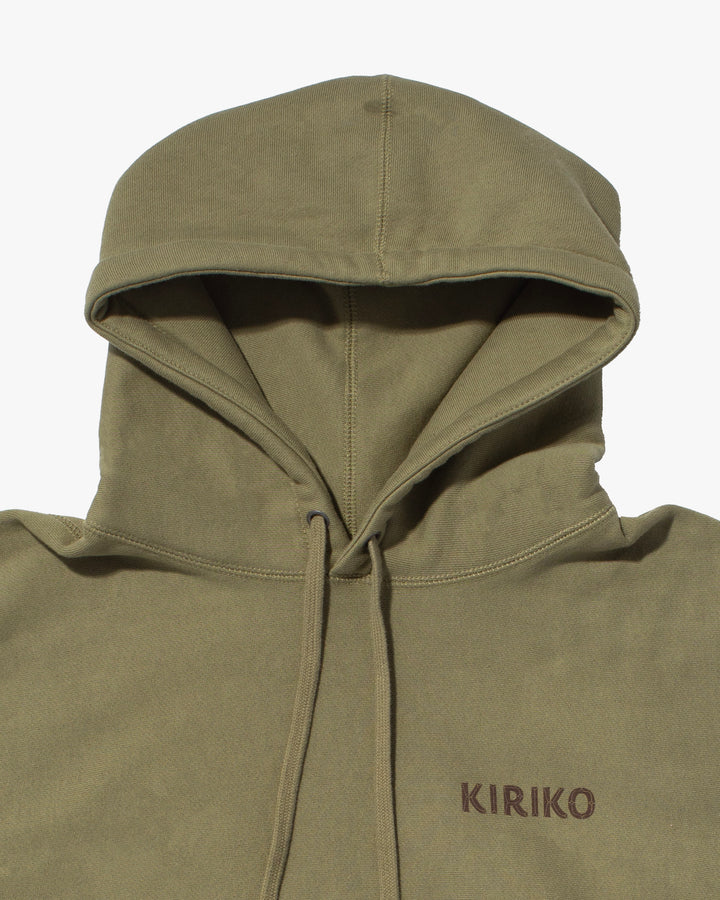 Kiriko Original Hoodie, Printed Ainu, Two-Tone, Olive with Navy