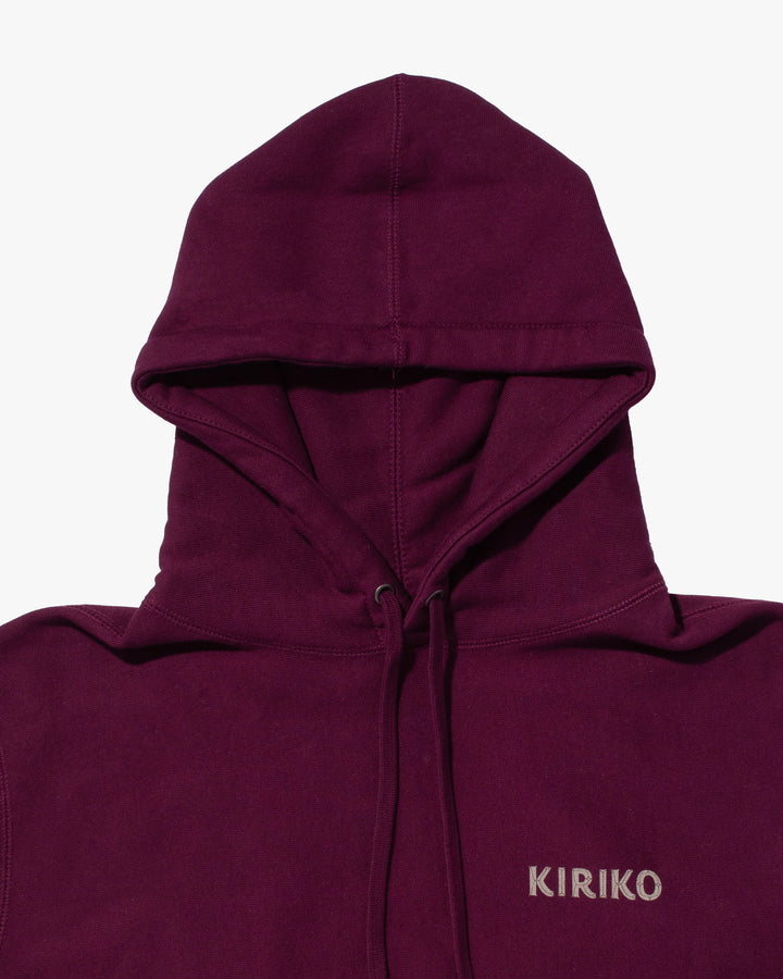Kiriko Original Hoodie, Printed Ainu, Two-Tone, Maroon with Light Pink