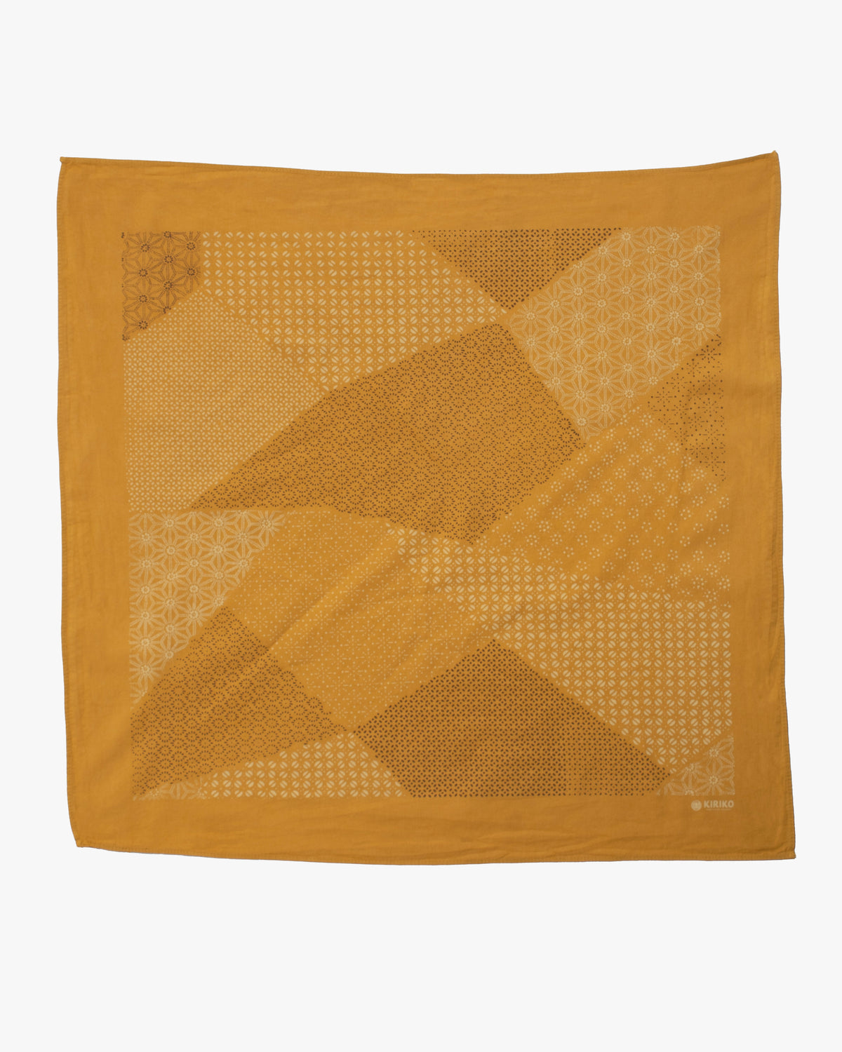 Kiriko Original Screen Printed, Custom-Dyed Bandana, Katazome Multi - Yellow