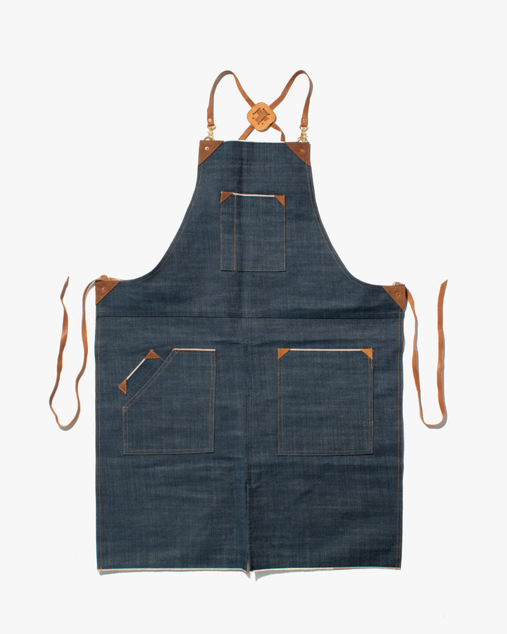 Kokoro Original Work Apron, Full, Canvas, Japanese Selvedge Denim