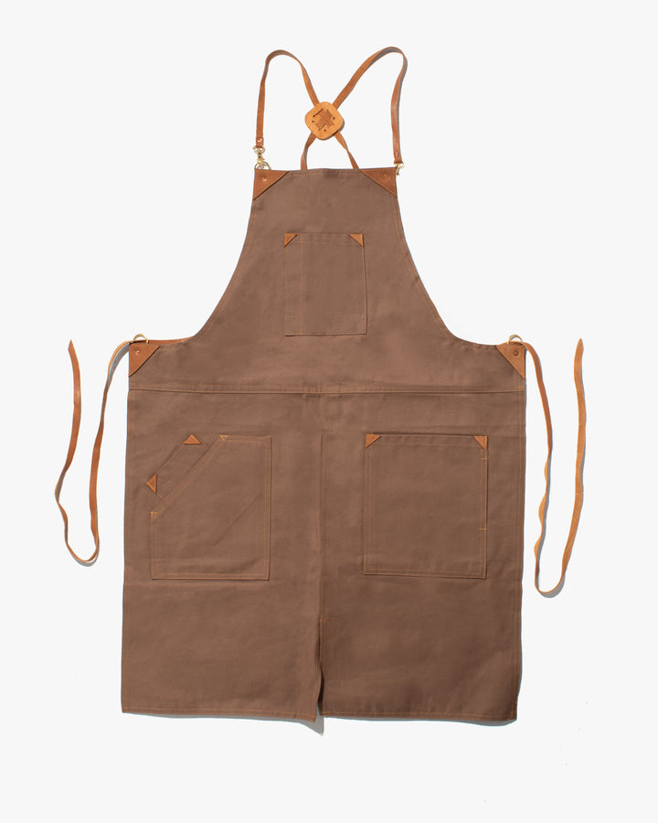 Kokoro Original Work Apron, Full, Canvas, Brown
