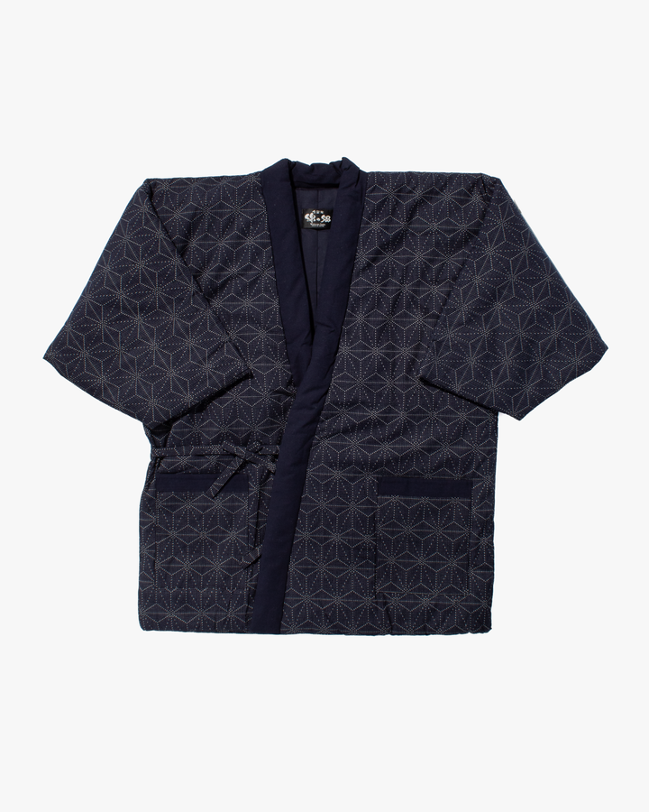 Tok, Hanten, Navy with White Asanoha Sashiko Style