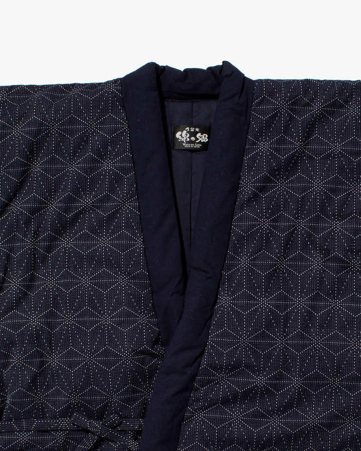 Tok, Hanten, Navy with White Asanoha Sashiko Style