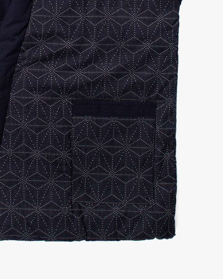 Tok, Hanten, Navy with White Asanoha Sashiko Style