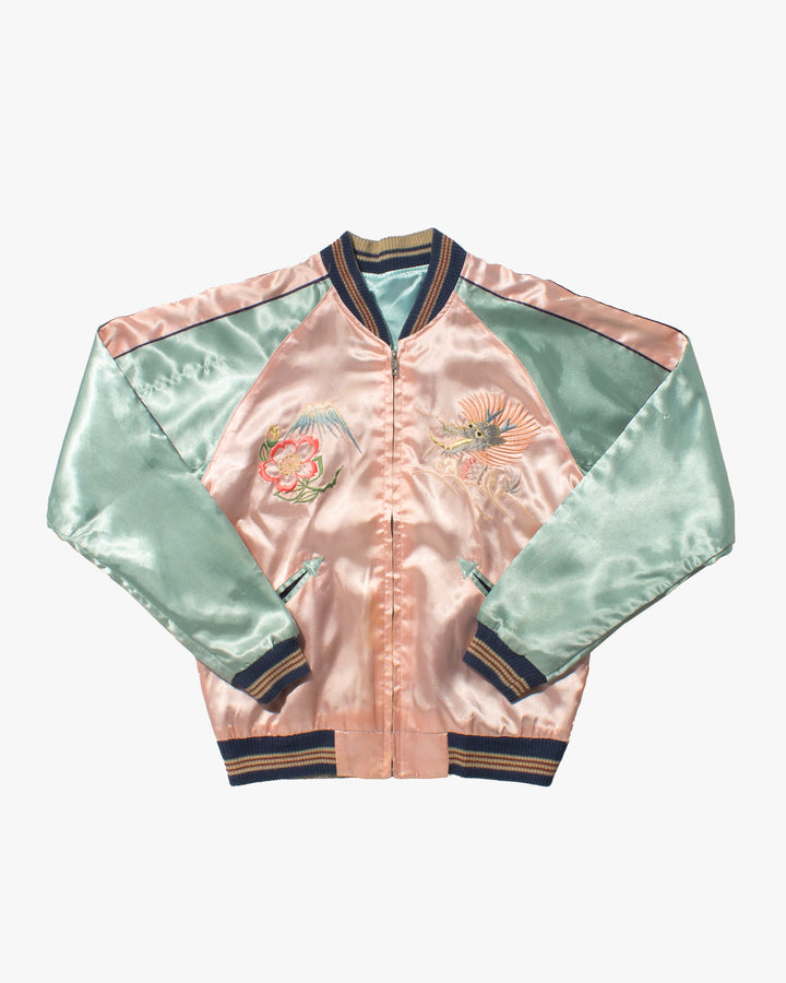 Japanese Repro Souvenir Jacket, Reversible, M, Pink Dragon with Tiger