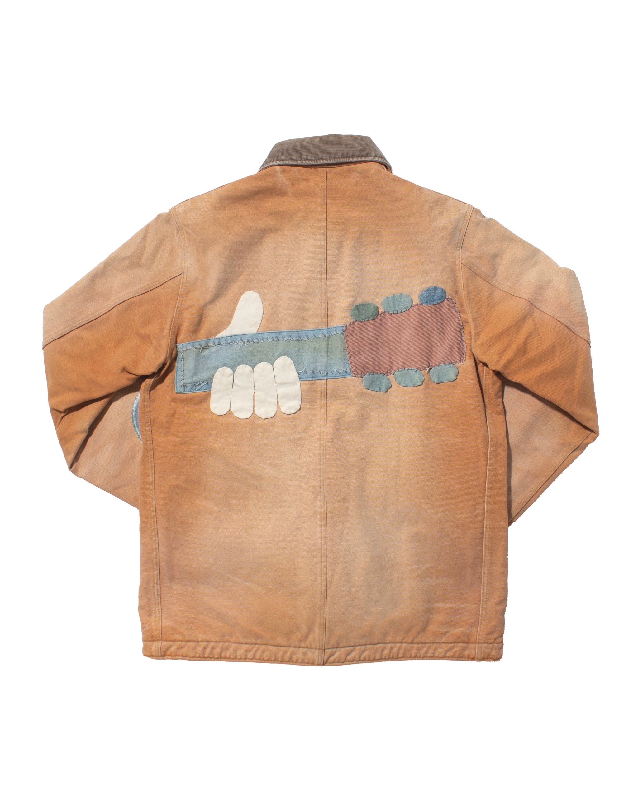 【一点物】Euro Vintage Patchwork Jacket 1980s Patchwork Leather Jacket Free Shipping - The Vintage Twin