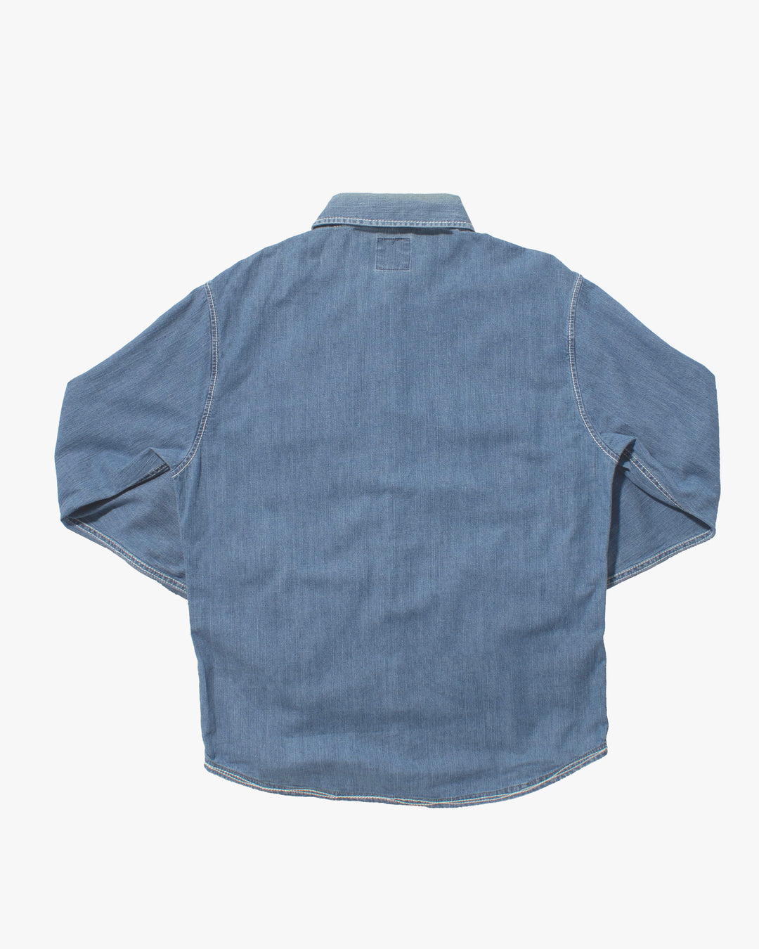 Japanese Repro Denim Shirt, Naminori Tatsujin, Floral Accents - L