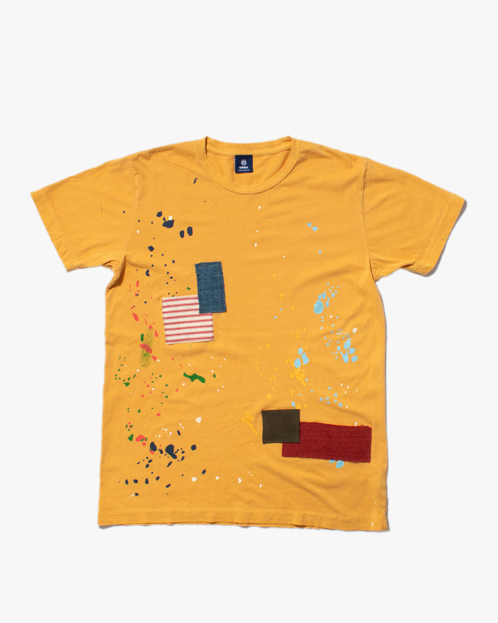 Kiriko Original Tee, 3.8 oz Cotton, Painter Tee with Patches, Sunflower